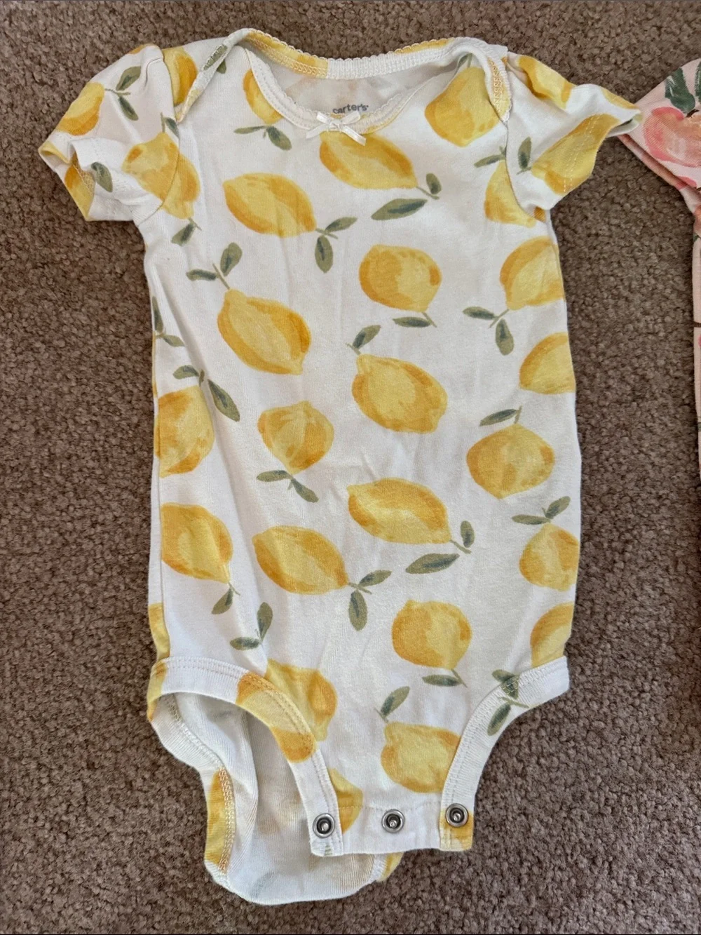Carter's Baby One-Piece Duo with Yellow Lemon and Pink Peach Prints